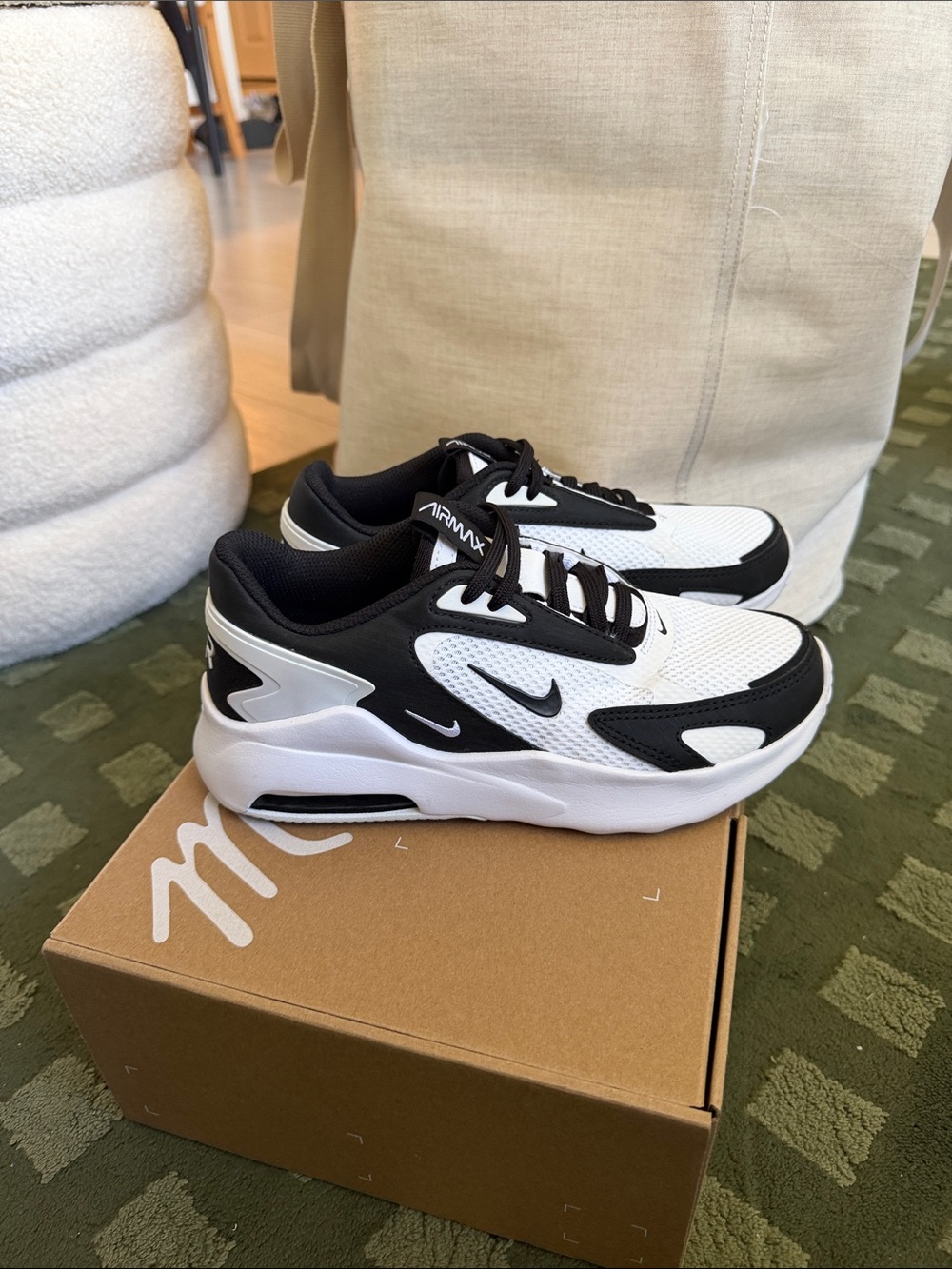 Nike Kids Black and White Air Max Style Sneakers